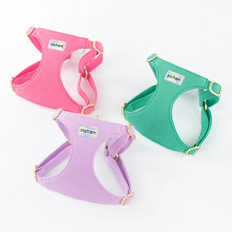 Suede-Look Pet Harness & Coordinating Leash Set
