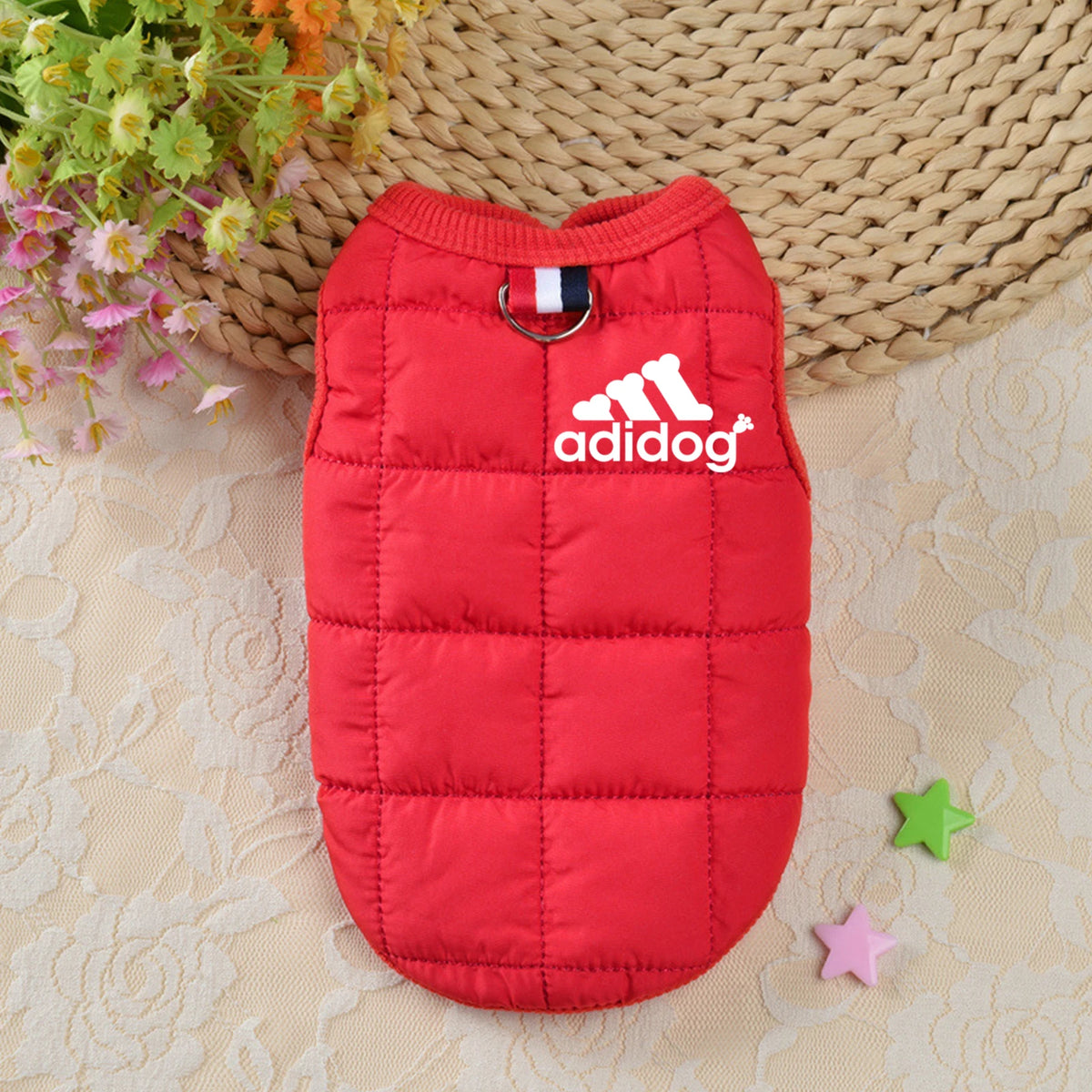 Quilted Graphic Pet Vest with Front Snaps
