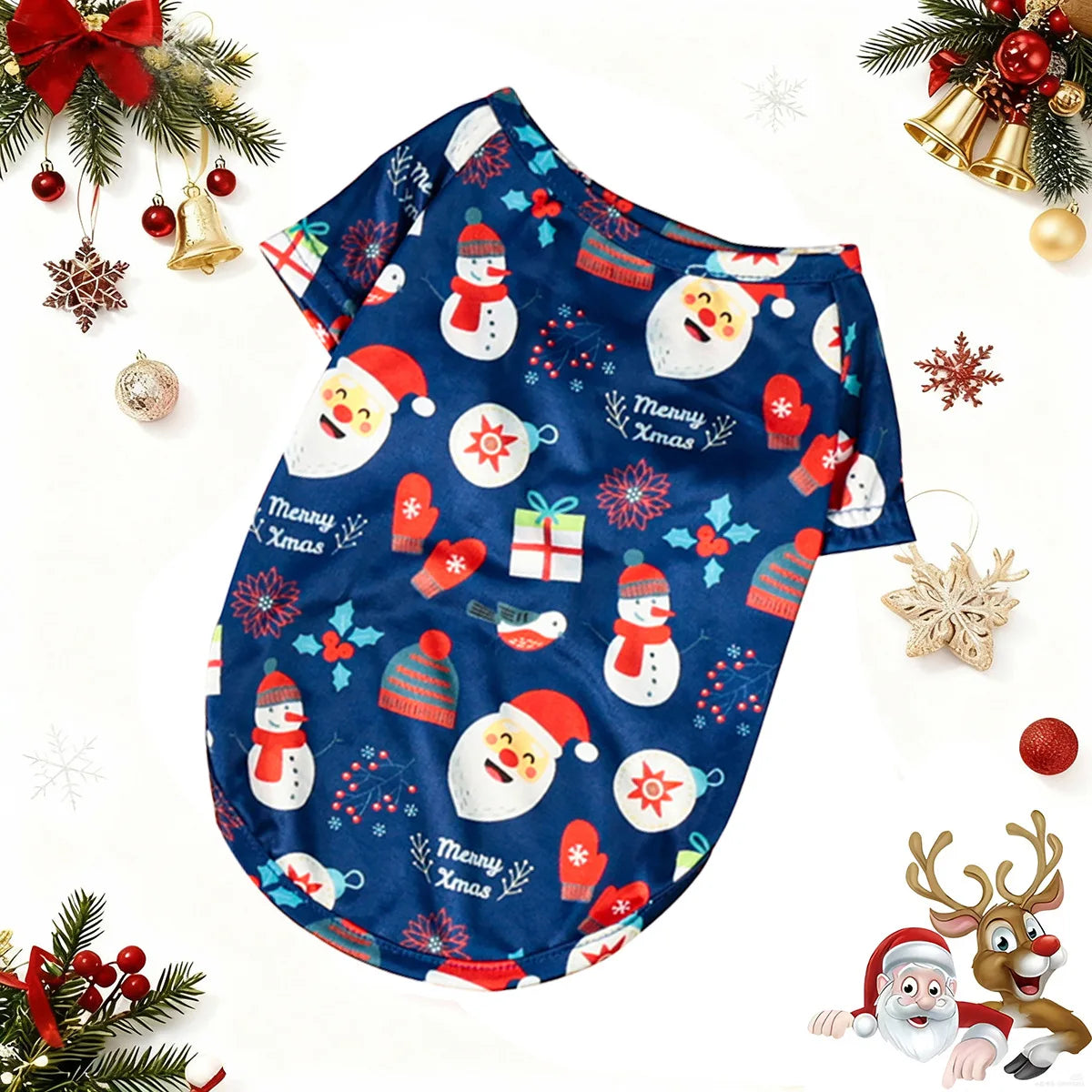 Christmas Print Pet T-Shirt for Dogs & Cats
