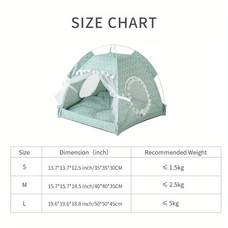 Floral Canopy Tent Bed for Cats & Small Dogs