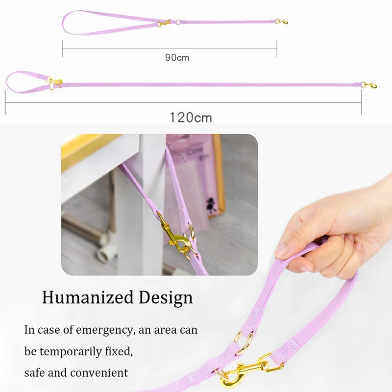 Suede-Look Pet Harness & Coordinating Leash Set