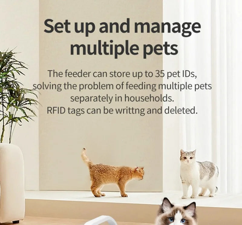 1.5L RFID Pet Feeder with Access-Control Lid