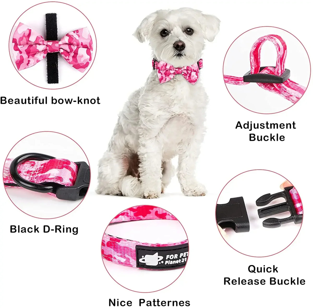 Printed Dog Harness & Coordinating Walking Accessory Set