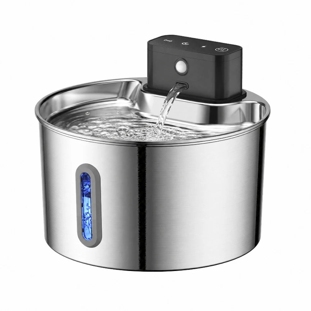 Stainless Steel Motion-Sensor Pet Water Fountain, 2L–2.2L