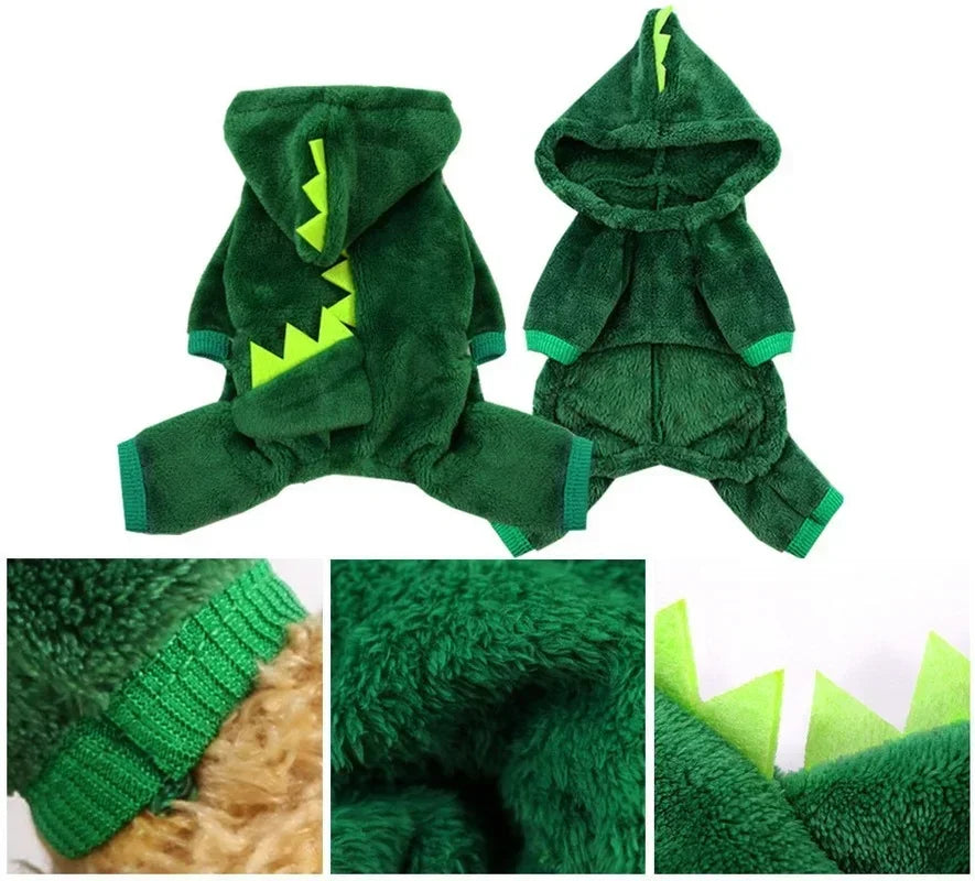 Fleece Dinosaur Pet Hoodie