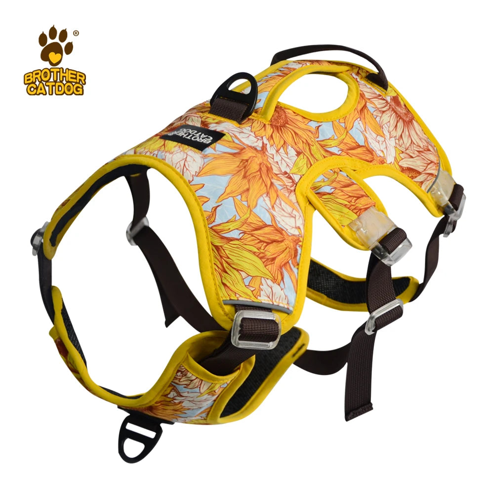 Adjustable Padded Nylon Dog Harness with Reflective Details