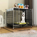 BOOTEELY Metal Dog Crate with Wheels & Opening Top, Black or White