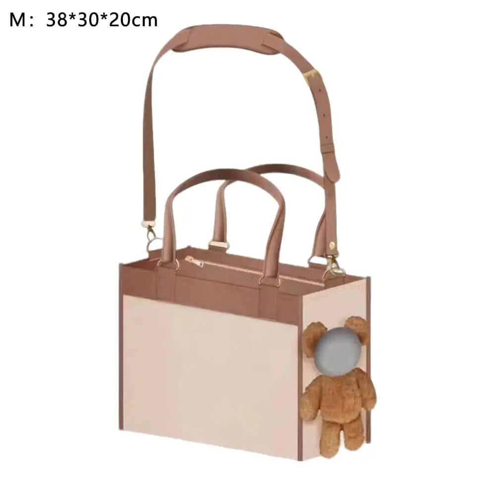 Teddy Bear Pet Carrier Handbag with Adjustable Strap
