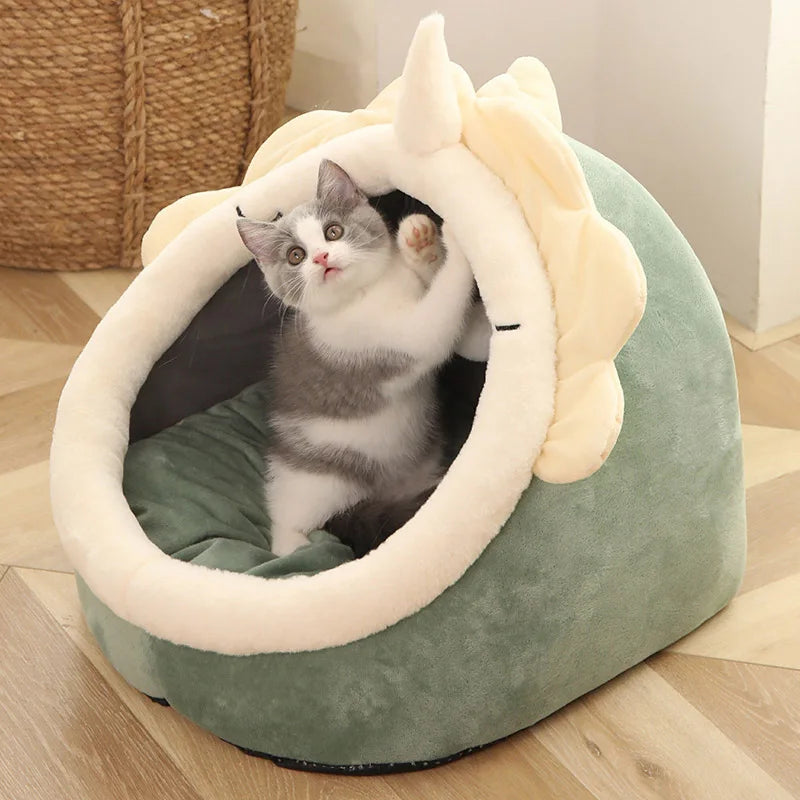 Cat-Ear Cave Bed with Removable Cushion