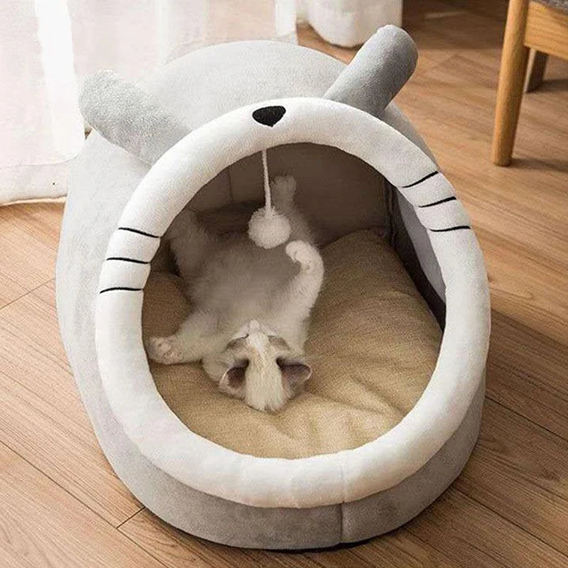 Cat-Ear Cave Bed with Removable Cushion