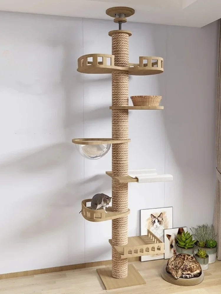 Adjustable Floor-to-Ceiling Cat Tower, 250–270 cm