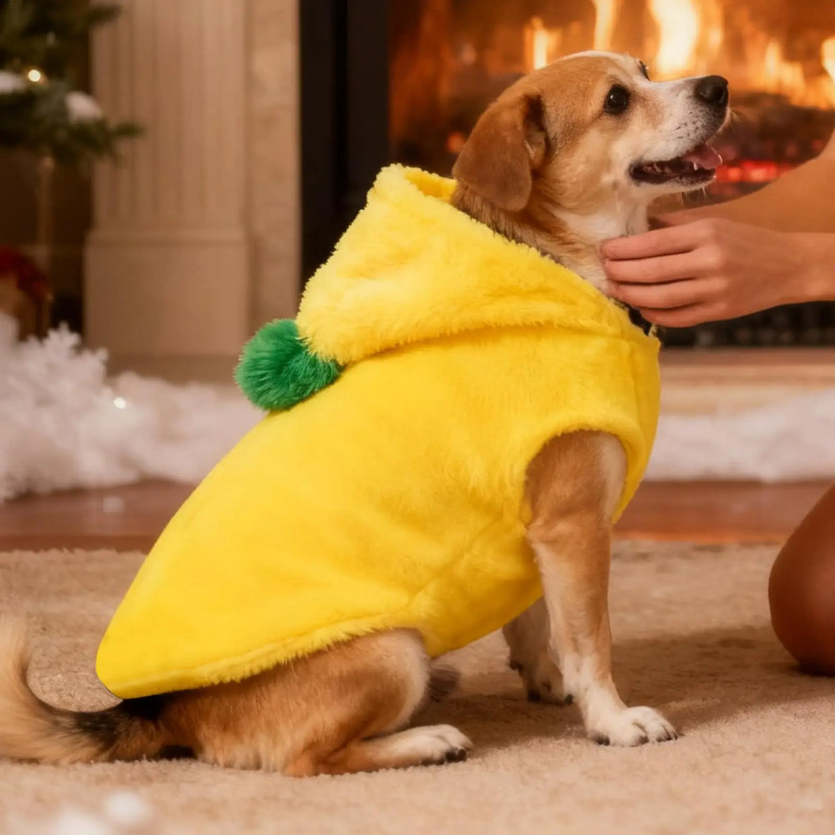 Plush Banana Hooded Pet Costume