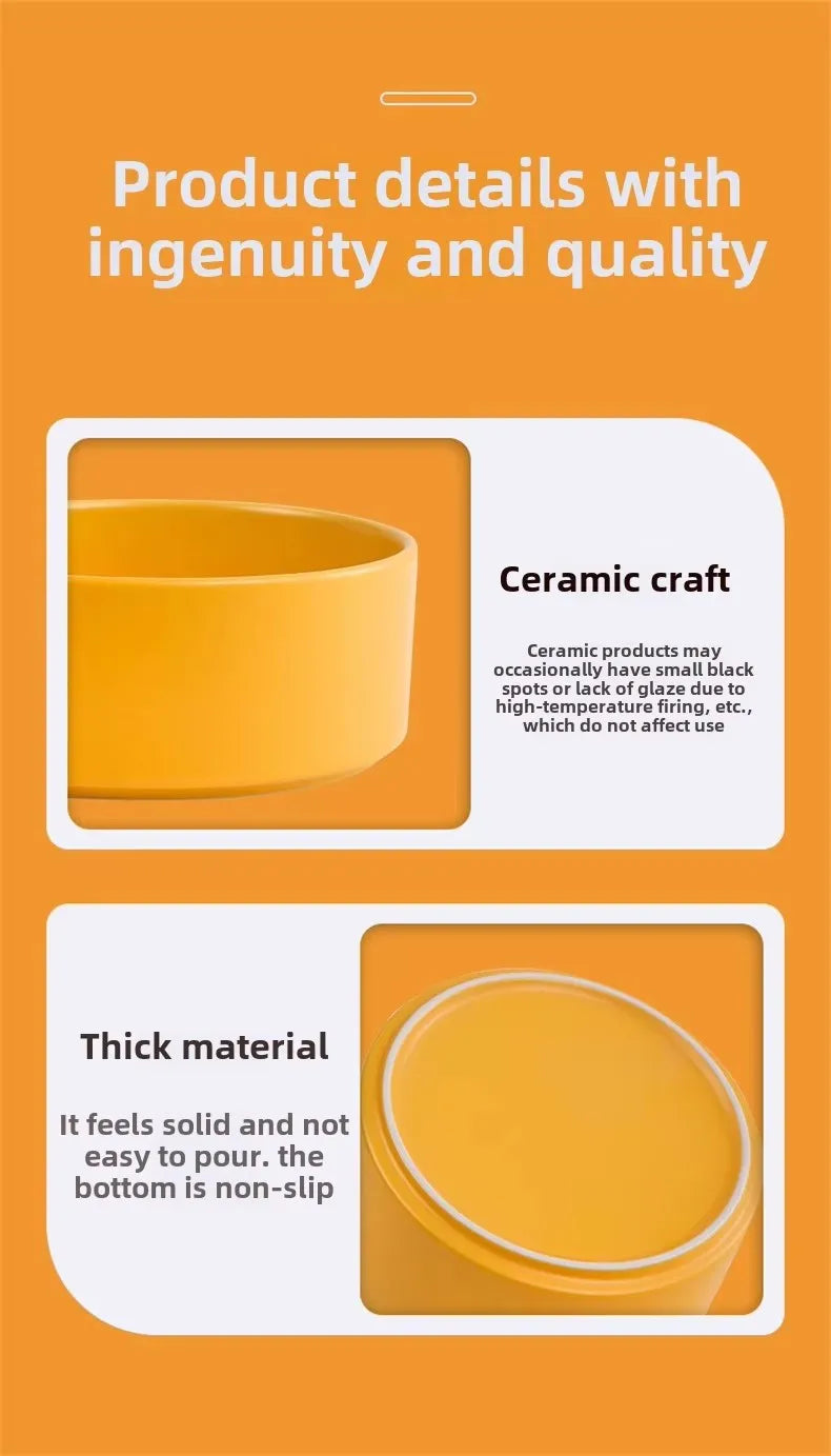 Ceramic Pet Bowl & Wooden Holder in Two Sizes