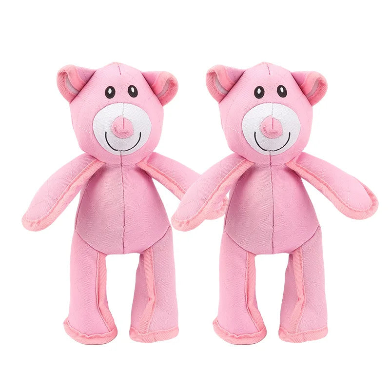 Squeaky Teddy Bear Dog Toy in Pink or Blue