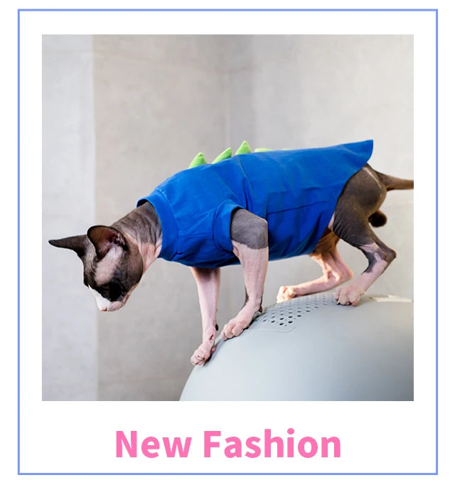 Dinosaur-Spike Cotton Cat Shirt