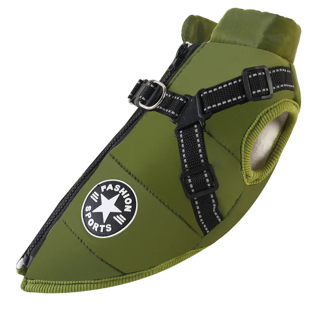 Quilted Zip-Back Pet Vest with Adjustable Straps