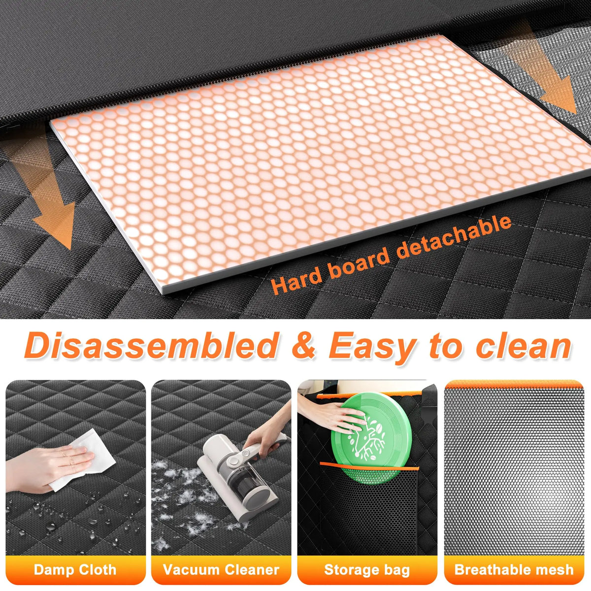 Hard-Bottom Dog Back Seat Extender & Car Seat Cover