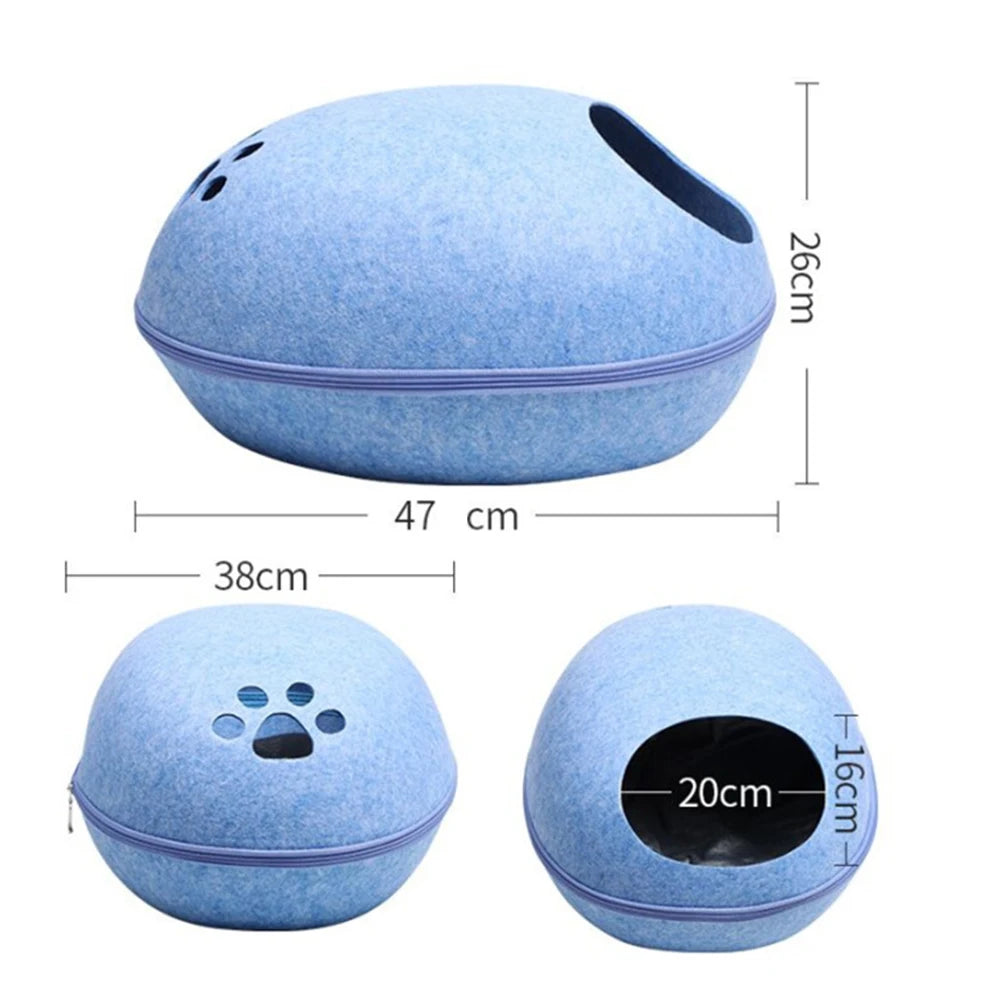 Oval Cat Pod Bed with Zip-Off Top