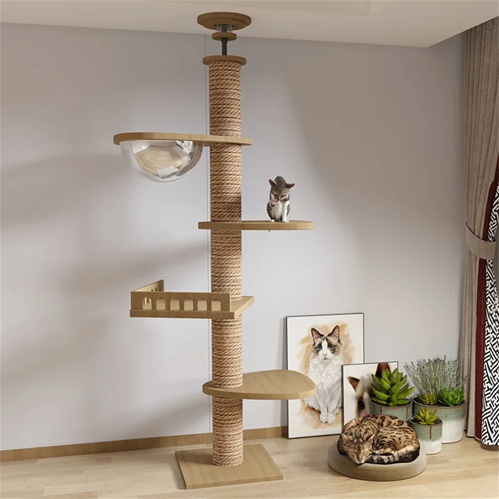 Adjustable Floor-to-Ceiling Cat Tower, 250–270 cm