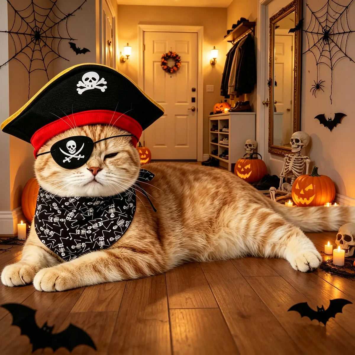 Pirate Hat & Bandana Costume Set for Cats & Dogs