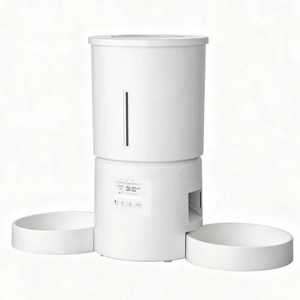 4.2L Automatic Double-Bowl Pet Feeder with Button Controls