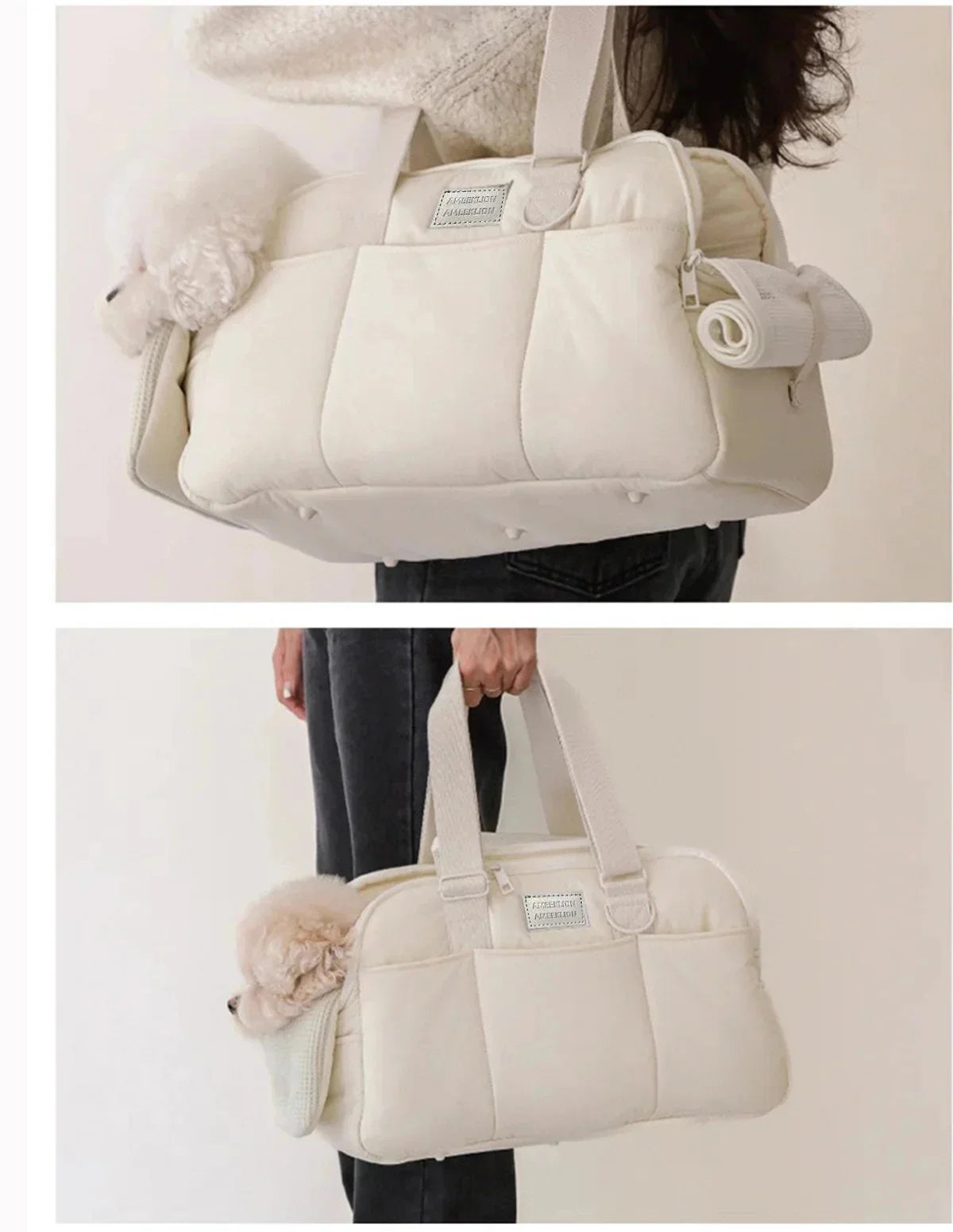 Cotton Pet Carrier Shoulder Bag for Cats & Small Dogs