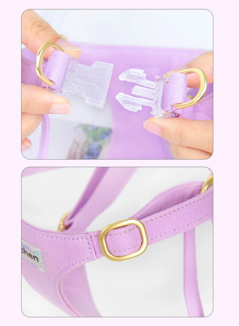 Suede-Look Pet Harness & Coordinating Leash Set