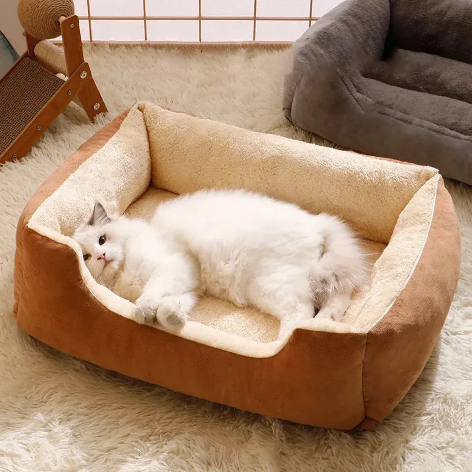 Soft Short-Plush Cat Bed in Five Colors