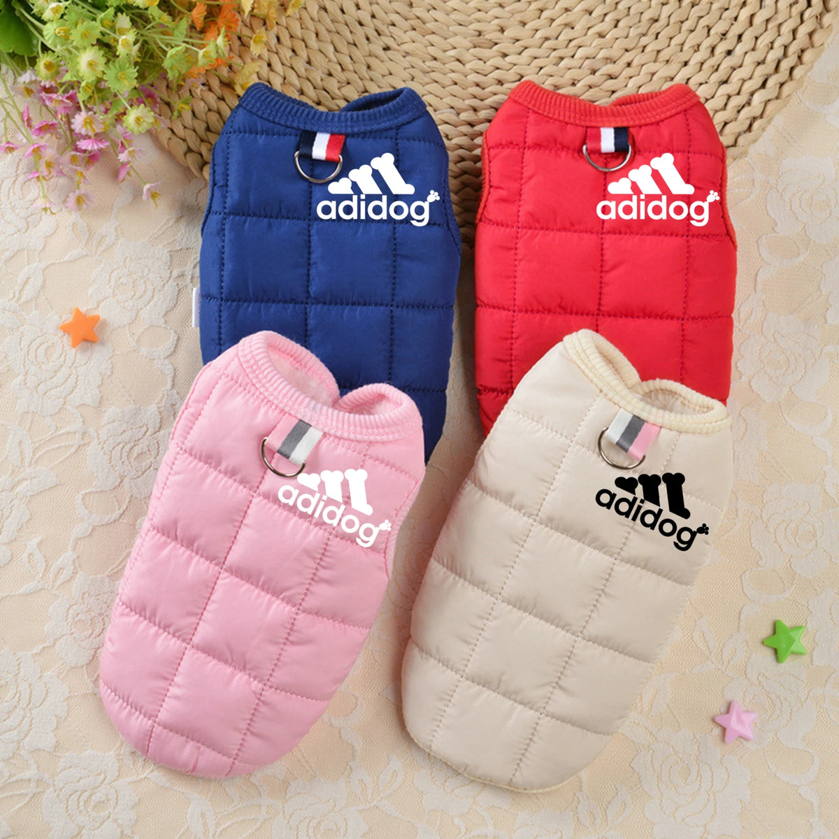 Quilted Graphic Pet Vest with Front Snaps