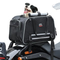 Black Pet Travel Carrier with Mesh Panels & Storage Pockets