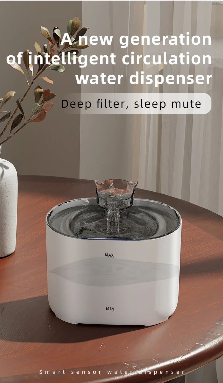 2L Pet Water Fountain with Removable Reservoir