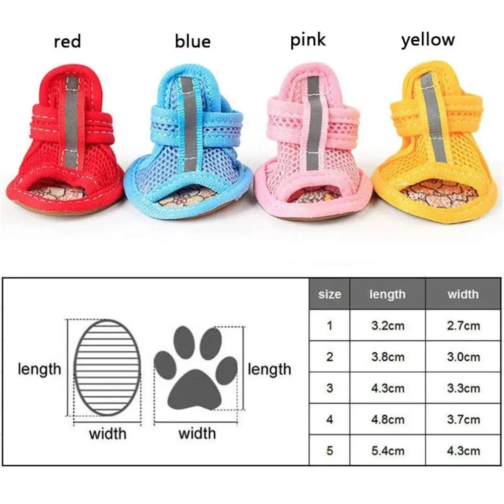 Open-Toe Mesh Dog Sandals, Set of 4