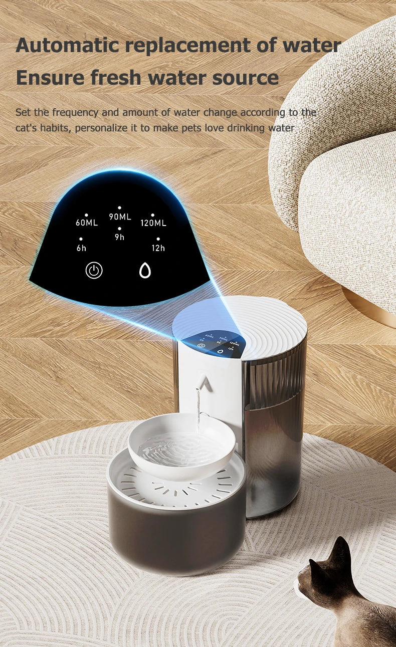 3L Rechargeable Pet Water Dispenser with Tilting Bowl