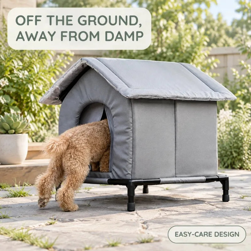 Foldable Cat Shelter with Optional Raised Stand