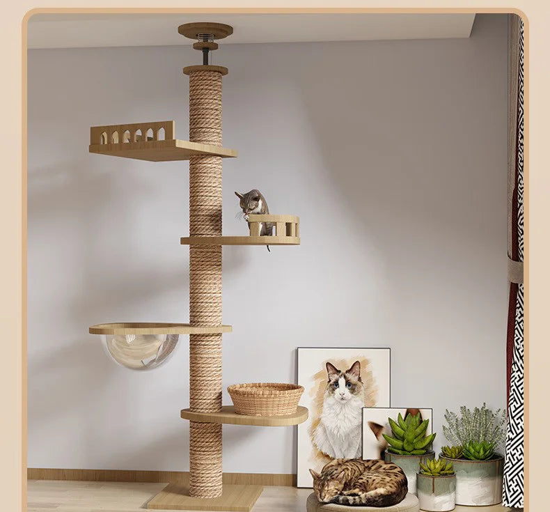 Adjustable Floor-to-Ceiling Cat Tower, 250–270 cm