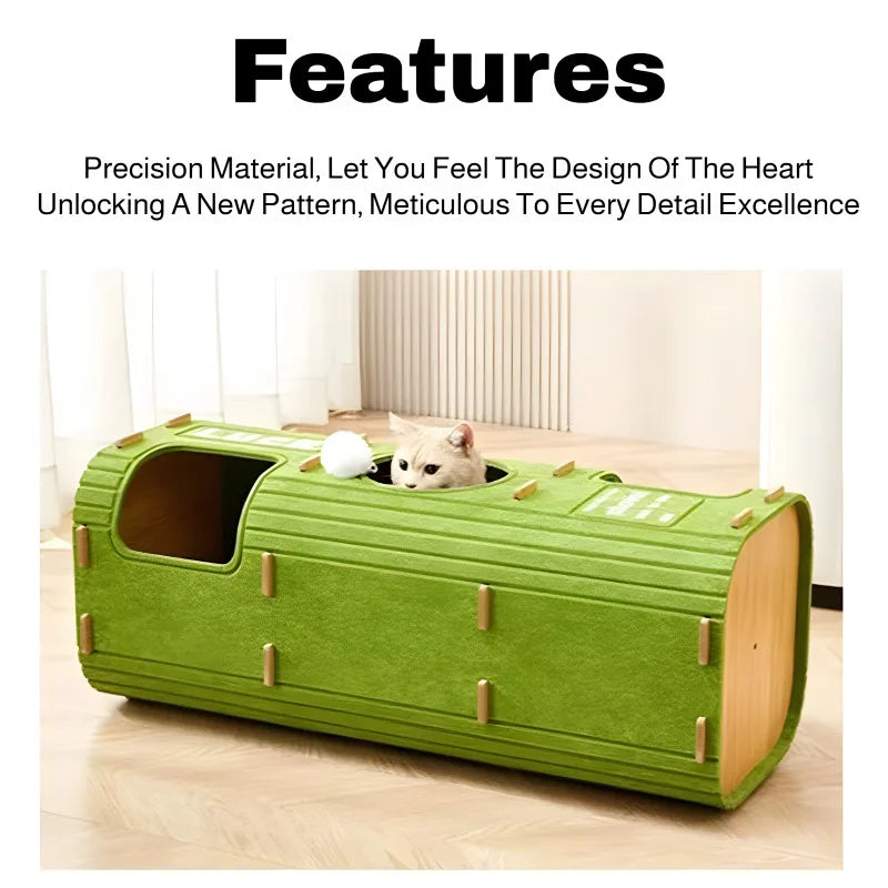Fluted Cat Tower with Enclosed Hideaways