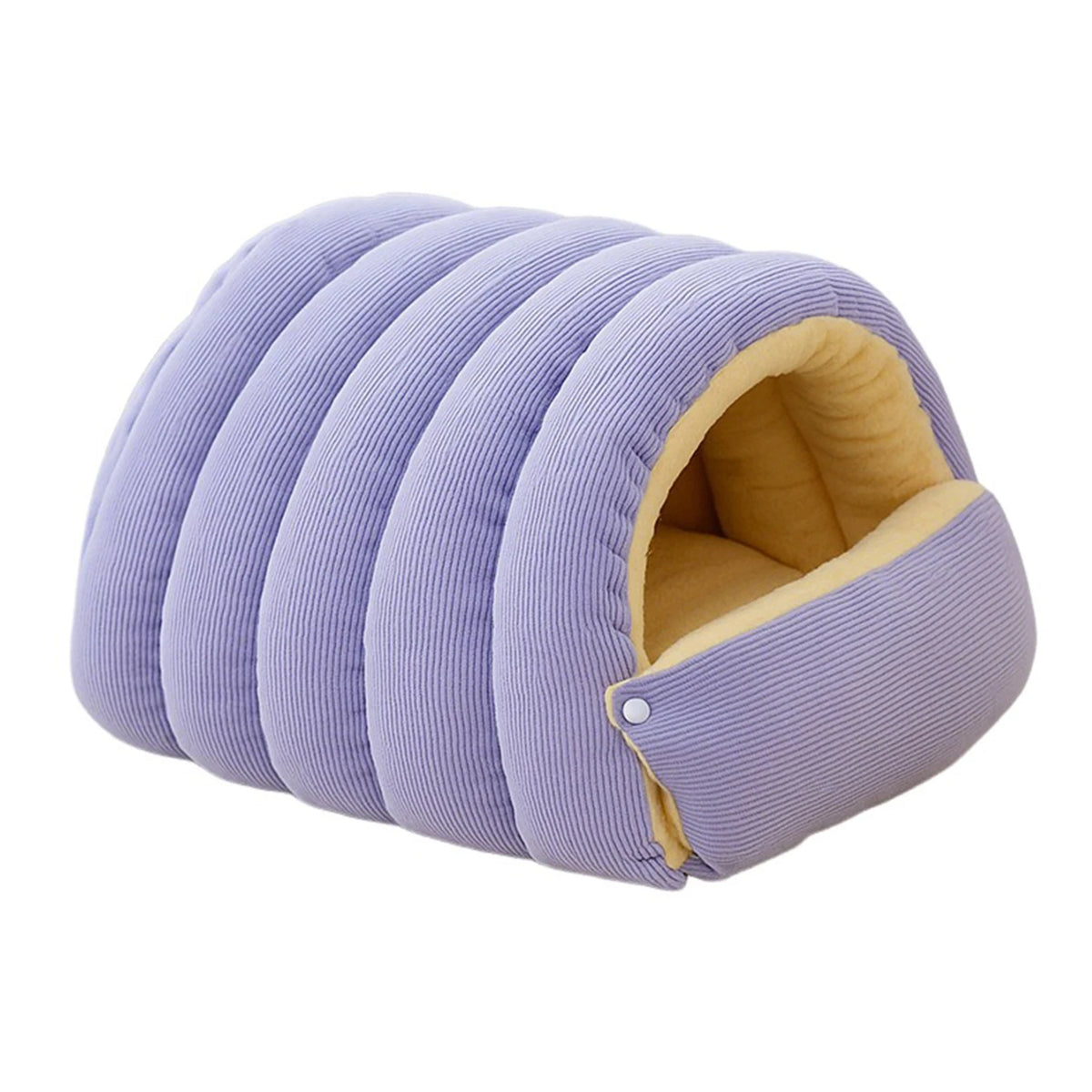 Ribbed Plush Cave Bed for Cats & Small Dogs