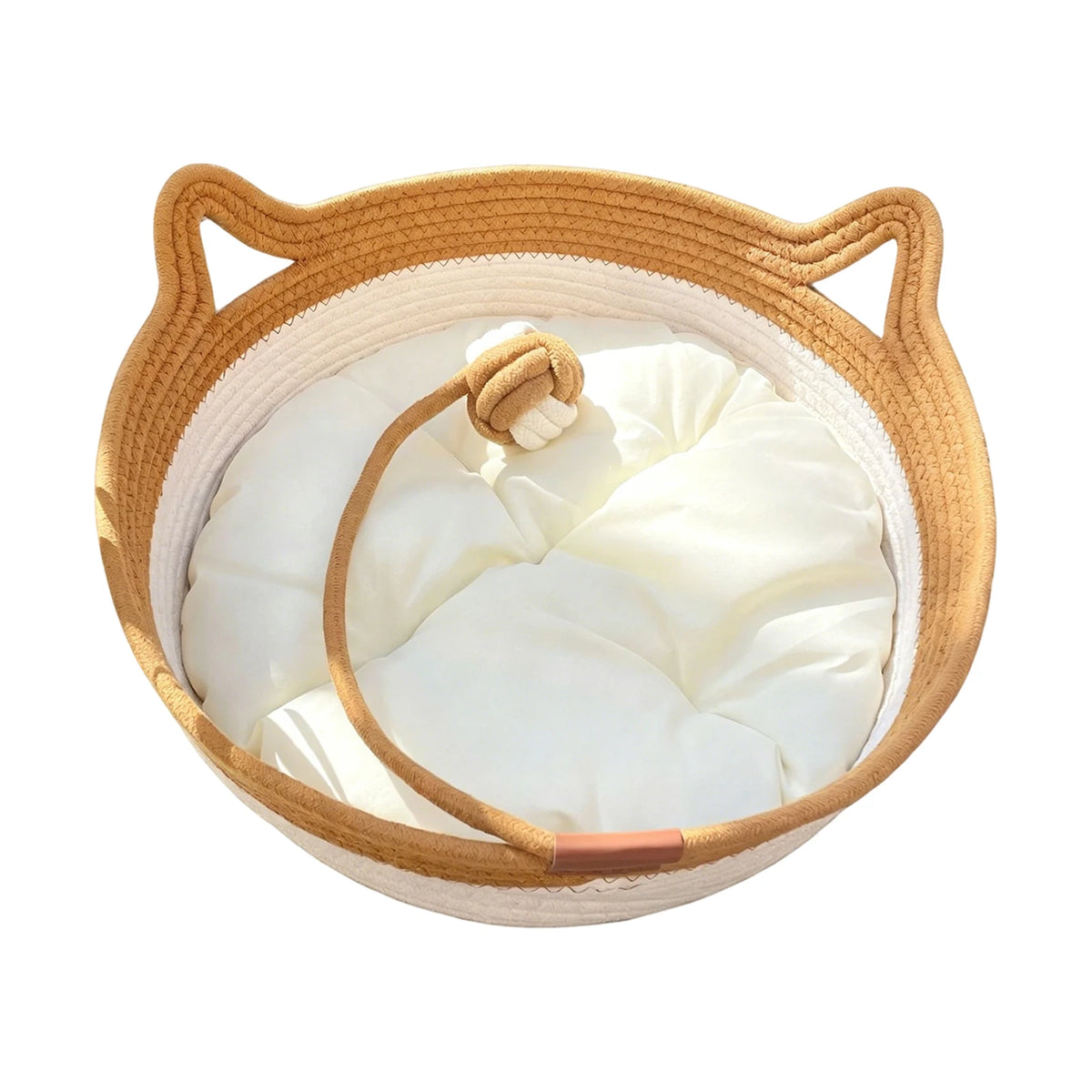 Cat-Ear Basket Bed with Removable Cushion