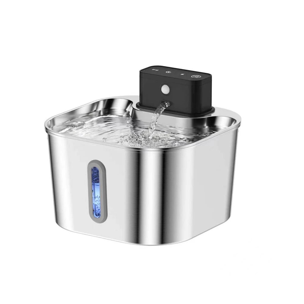 Stainless Steel Motion-Sensor Pet Water Fountain, 2L–2.2L