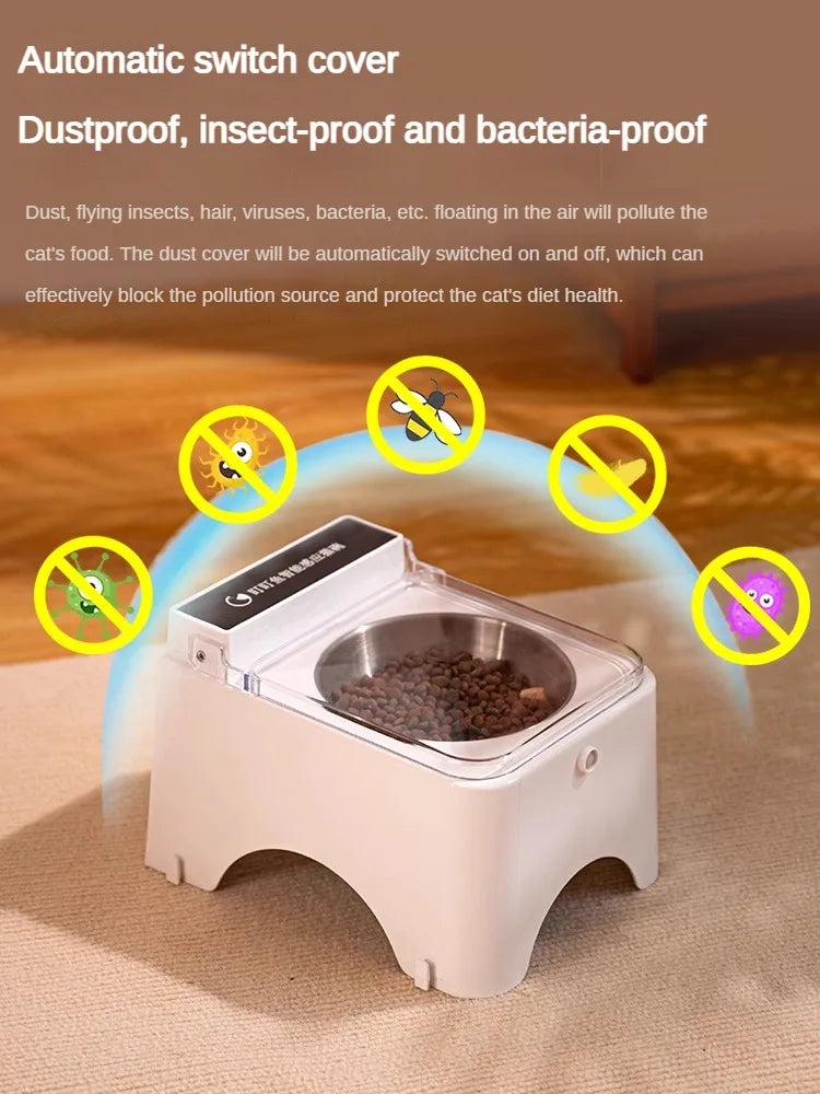 Sensor-Lid Pet Bowl, Ceramic or Stainless Steel