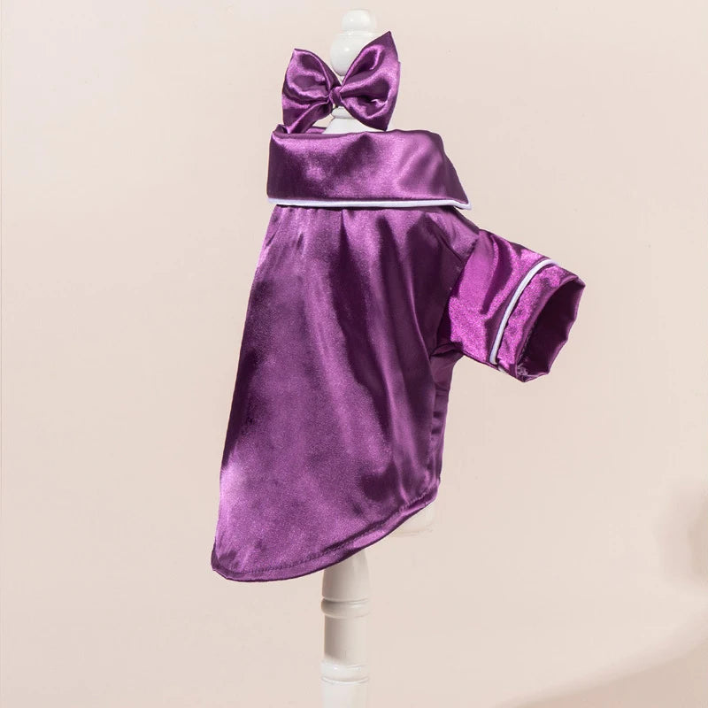 Satin-Look Pet Pajama Shirt with Contrast Piping