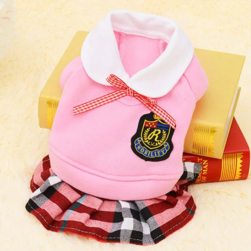 School-Inspired Pet Shirt or Plaid-Skirt Dress