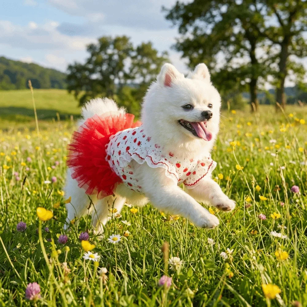 Red Rose Ruffle Cat Dress