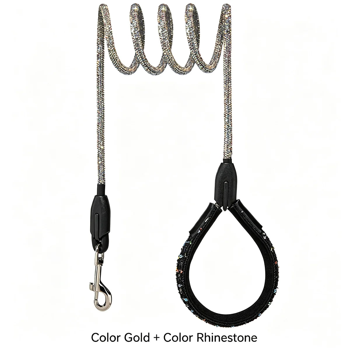Rhinestone Pet Leash with Padded Loop Handle