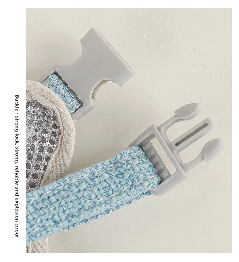 Textured Bear-Detail Pet Harness & Leash Set