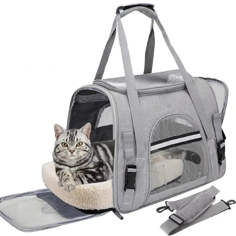 Soft-Sided Pet Carrier with Top Access & Shoulder Strap