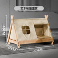 Elevated Wooden Cat Tent Bed with Peekaboo Window