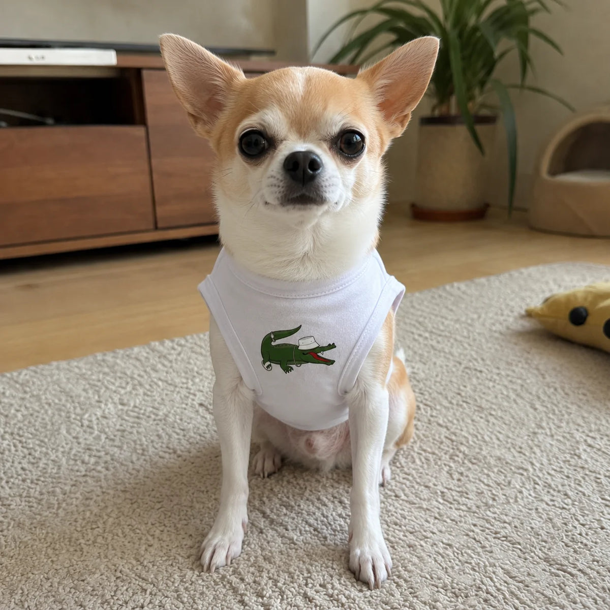 White Crocodile-Graphic Dog Tank Top