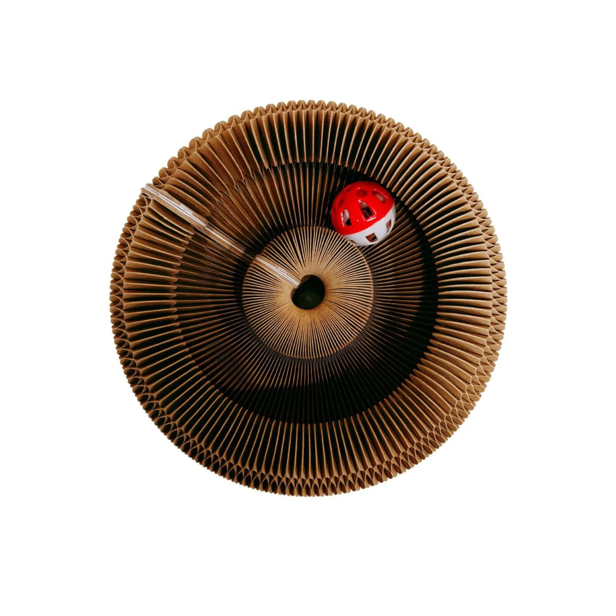 Round Corrugated Cat Scratcher with Ball Track