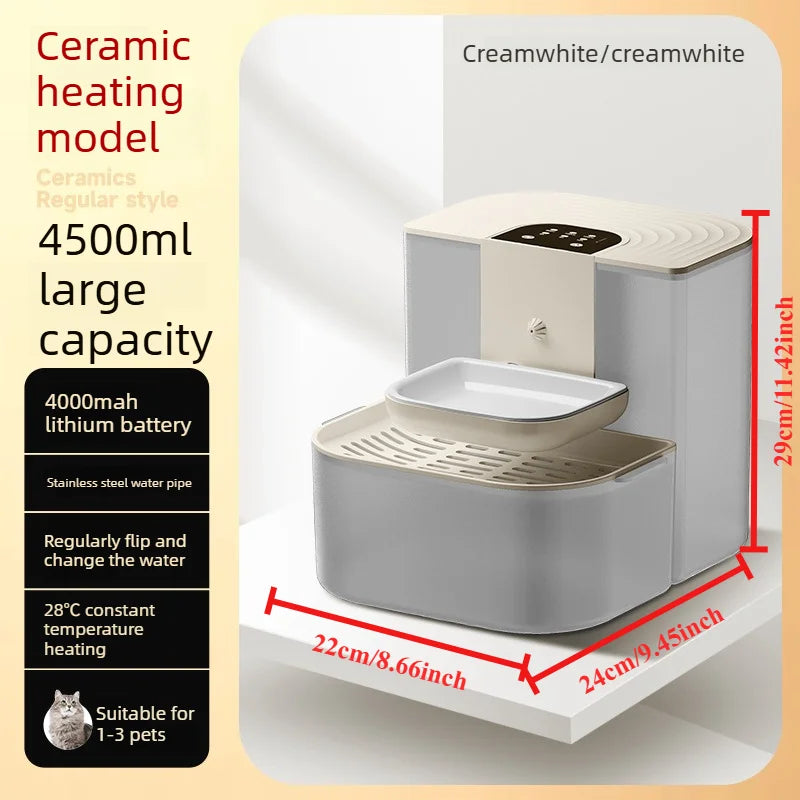 4.5L Tilting Pet Water Dispenser with Ceramic Bowl